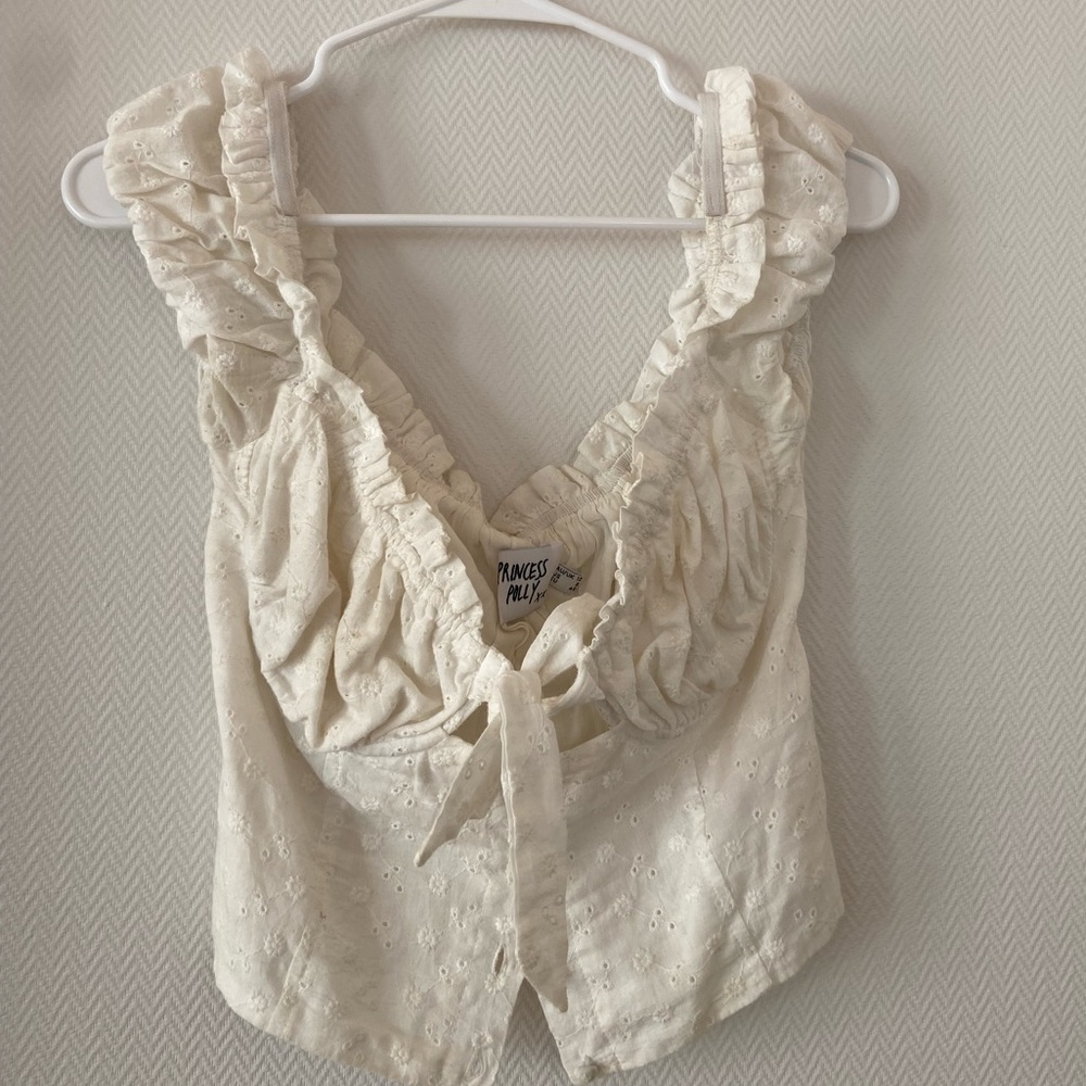 Princes Polly | Princess Polly White button Up Tie Top